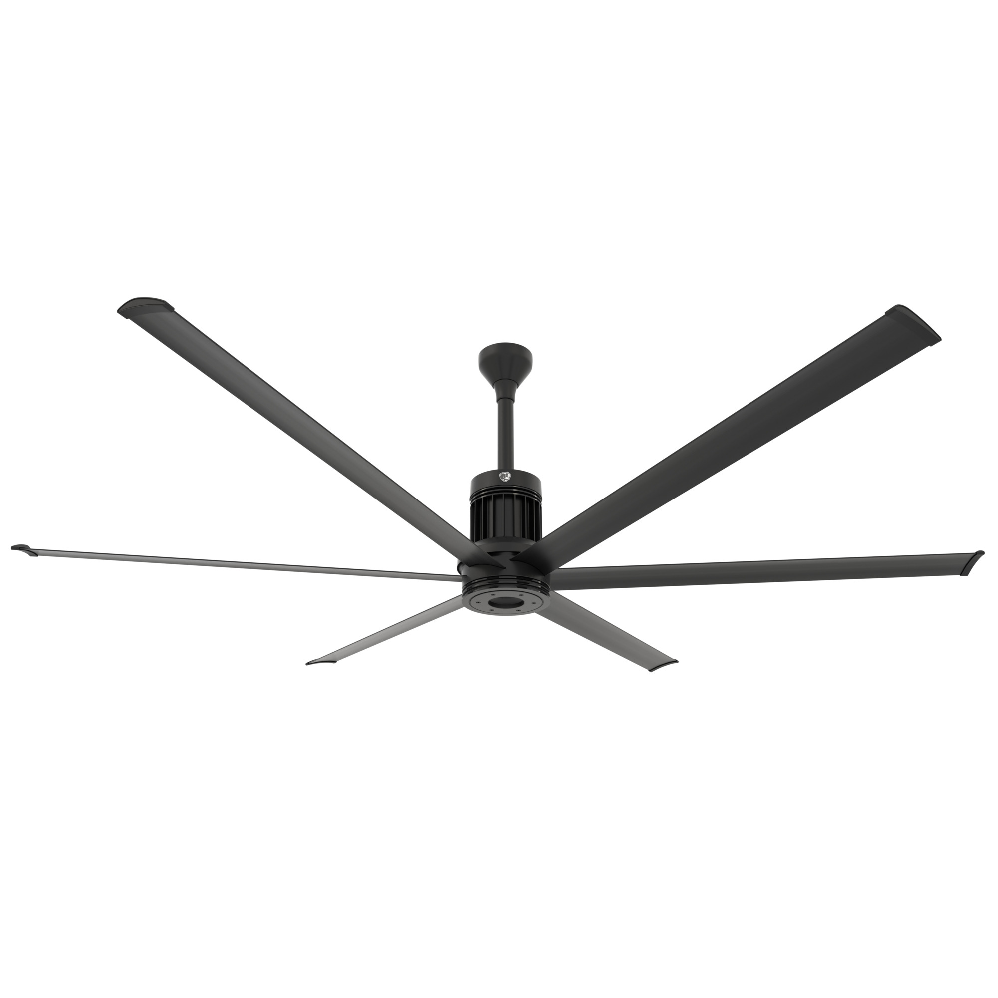 Big Ass Fans i6 Ceiling Fan — 96in., Black, Outdoor, WiFi/BLE, 100-277V/1PH, 12in. Extension Tube, Model# MK-I61-081906A728I12